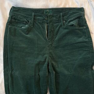 MOTHER Forest Green Corduroy flare pant